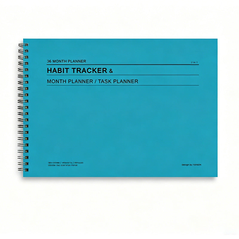 B5 Habit Tracker and 36-Month Undated Planner Notebook