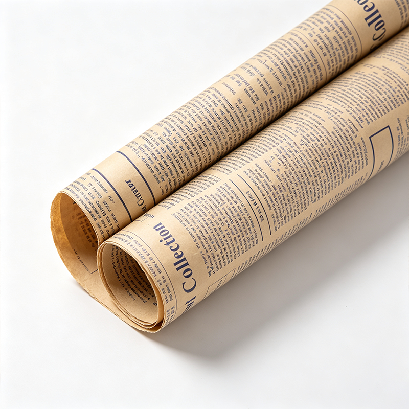 5 Newspaper Kraft Floral Wrap