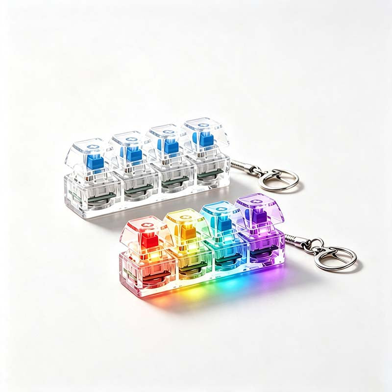 Transparent Light Up Key Switch Keychain