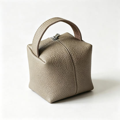 Mini Cube PU Leather Cosmetic Pouch