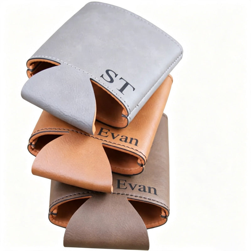 Snap Wrap Leather Cup Sleeve