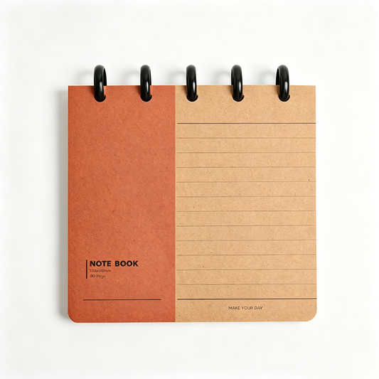 Two Tone portable Kraft Ring Notebook