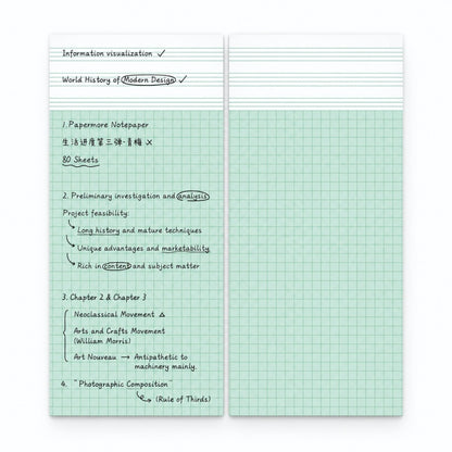 Minimalist Slender Grid Habit Tracker Memo Pad