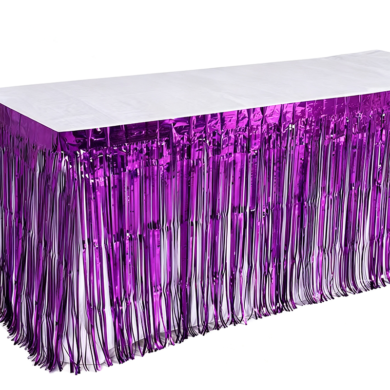 Metallic Foil Fringe Table Skirt