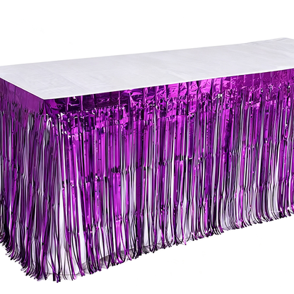 Metallic Foil Fringe Table Skirt