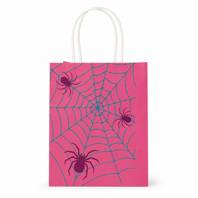 Halloween Spider Web Kraft Paper Gift Tote Bag