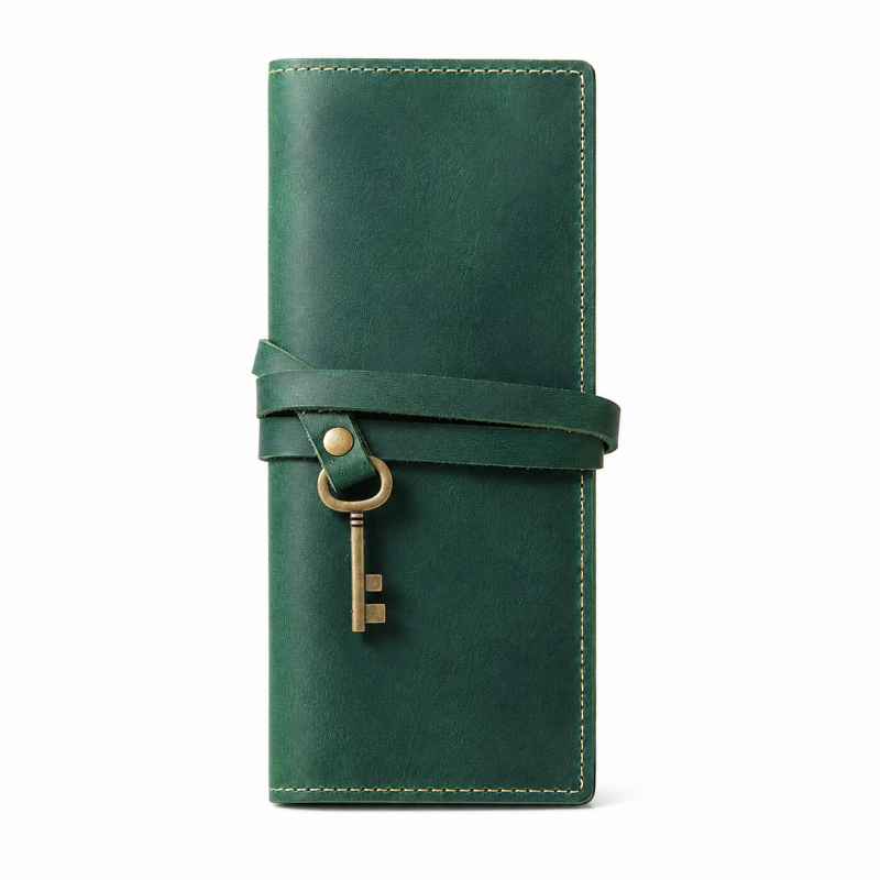 Vintage Genuine Leather Roll-up Pen Case