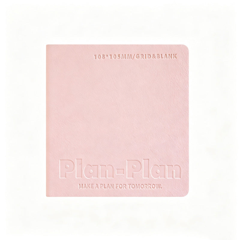 Cube Pocket Minimalist PU Cover with Grid Journal Notebook