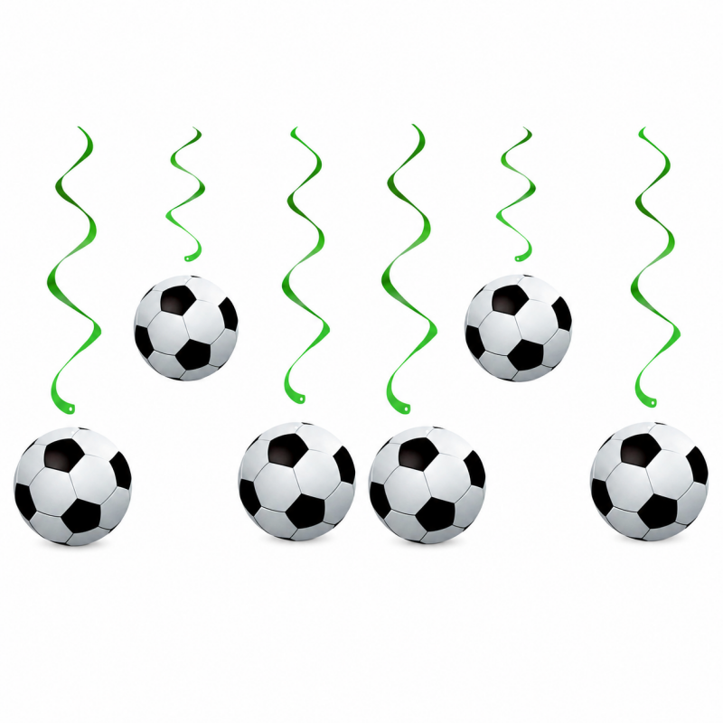 10 Soccer Birthday Hanging Decoration Set