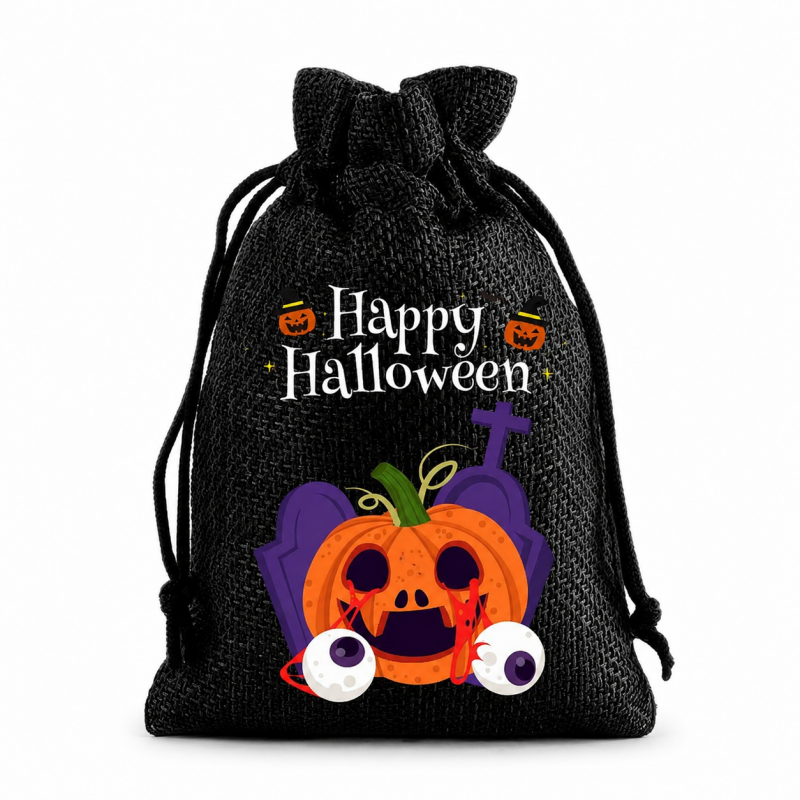 10 Black Series Halloween Candy Gift Packaging Drawstring Bags