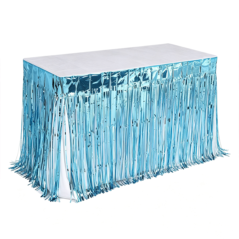 Metallic Foil Fringe Table Skirt
