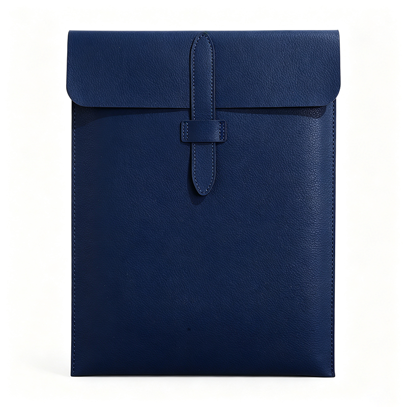 Vertical PU Leather Latch Flap Document Pouch