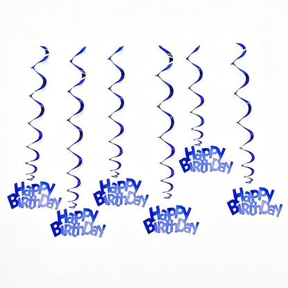 Happy Birthday Hanging Spiral Decorations Set