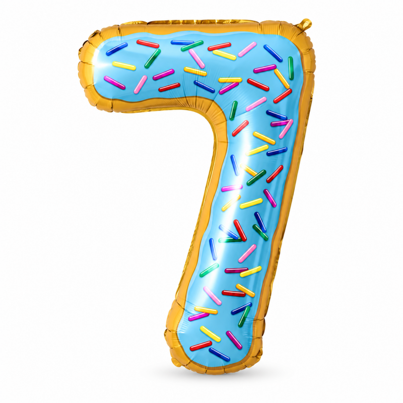 Donut Number Birthday Party Foil Balloon