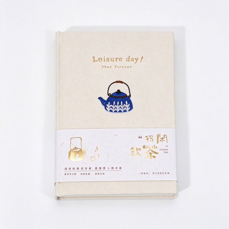 Leisure Tea Time A5 Embroidered Fabric Hardcover Journal