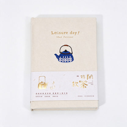 Leisure Tea Time A5 Embroidered Fabric Hardcover Journal