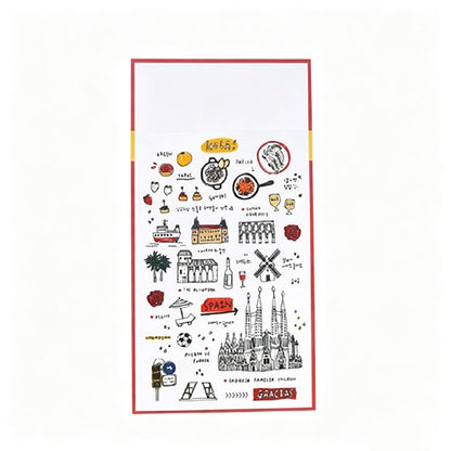 Hola Spain Travel Waterproof Sticker Sheet (MK2GWCT6Z11HST90)