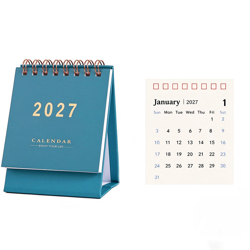 2027 Gold-Foil Mini Desk Calendar