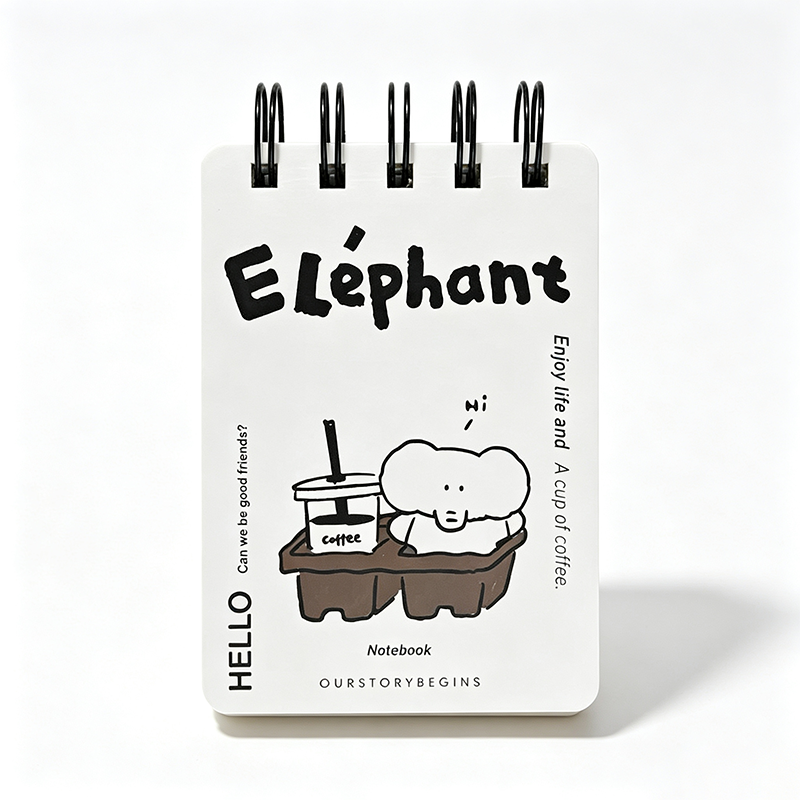 Elephant Character Mini Spiral Notebook