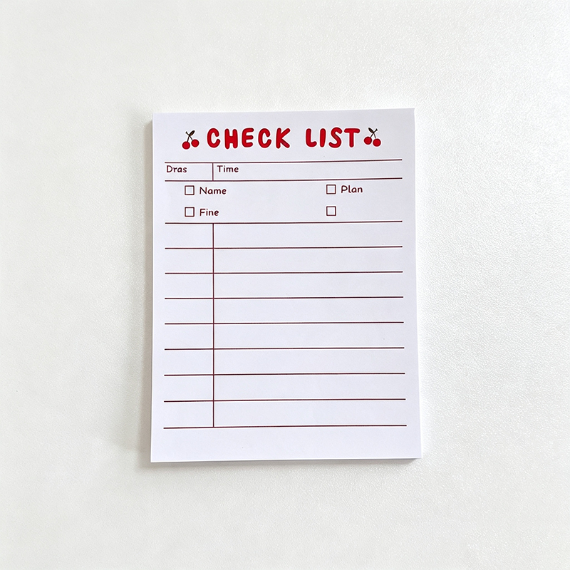 Cherry Checklist Memo Pad