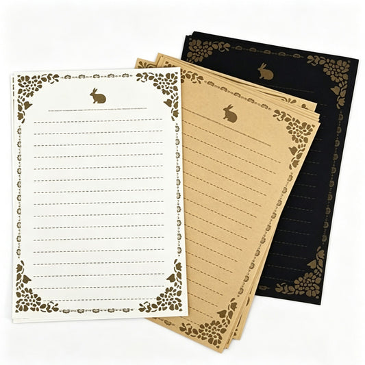 Vintage Rabbit Letter Paper Set-8 Sheets