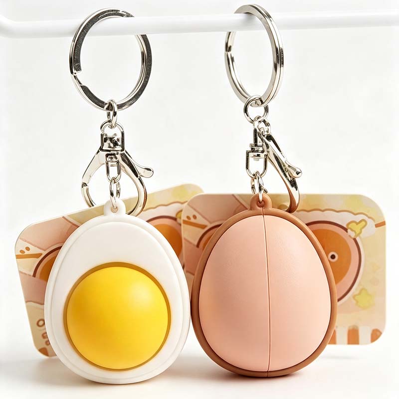Fried Egg Squeeze Keychain