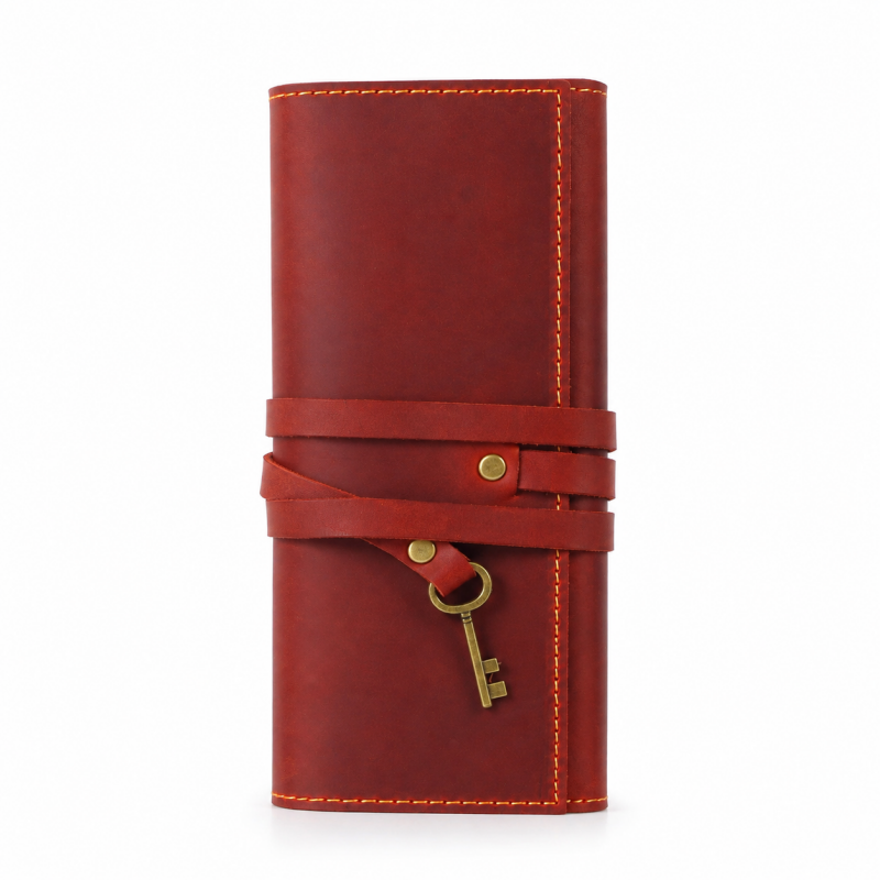 Roll Up Leather Artist Pencil Case
