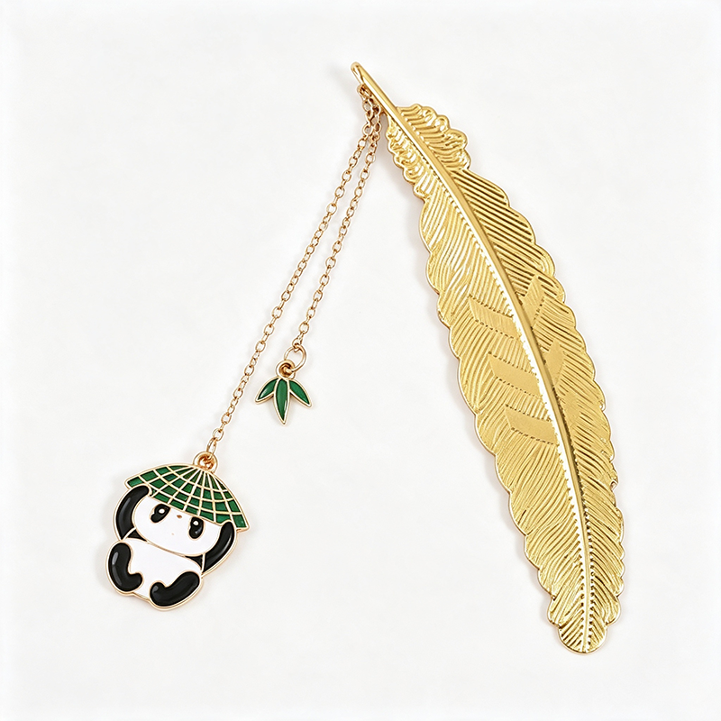 Feather Panda Pendant Bookmark