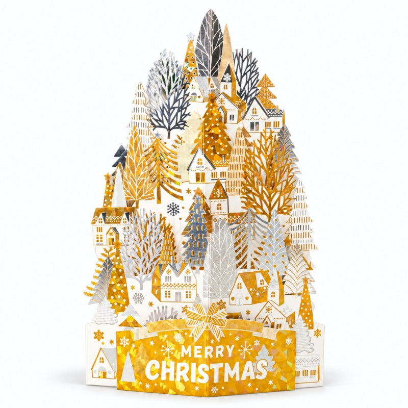 3D Pop-Up Christmas Cards with Gold Foil