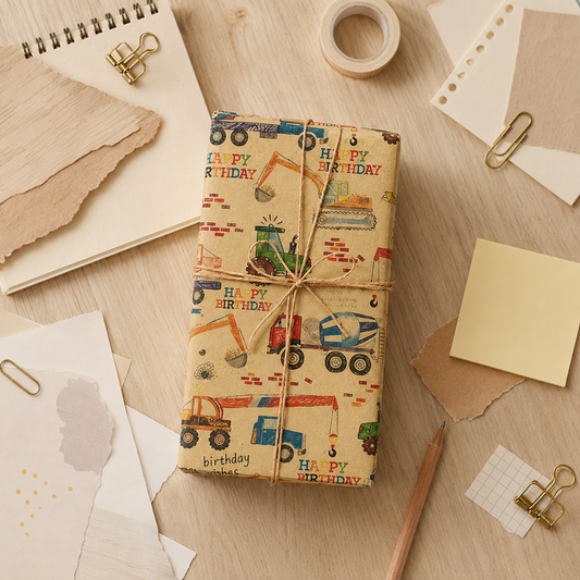 Vehicle Birthday Gift Wrapping Paper