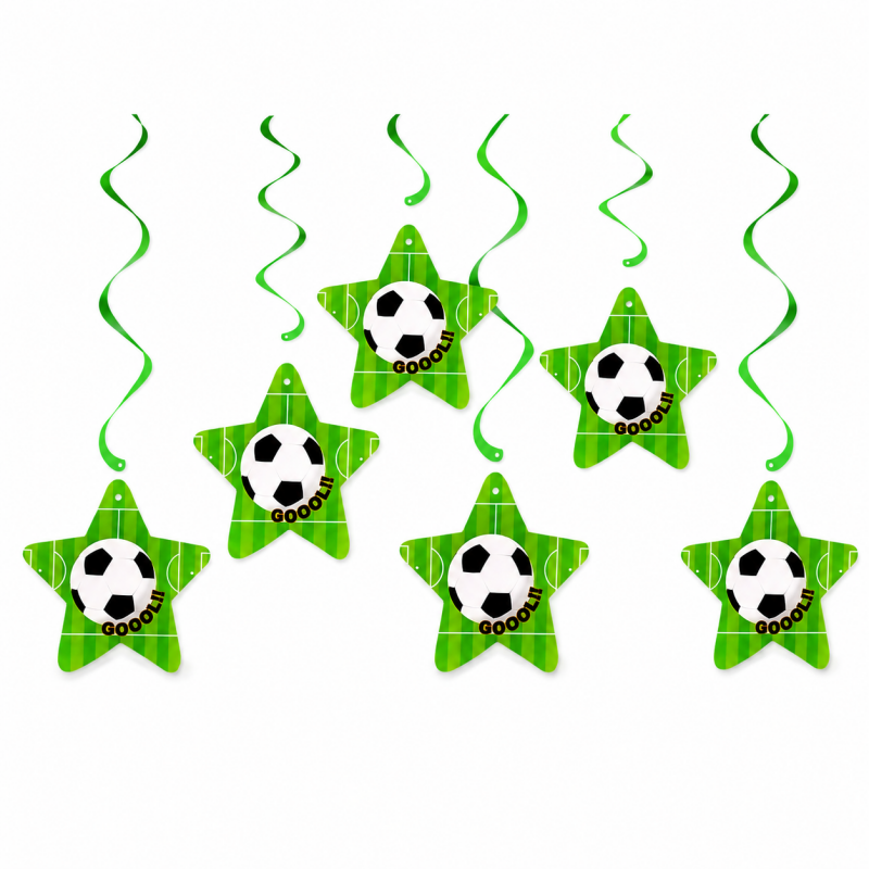 10 Soccer Birthday Hanging Decoration Set
