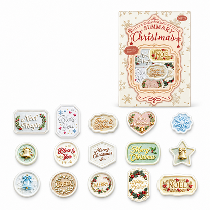Christmas Label Sticker Pack with Printed 3D Effect