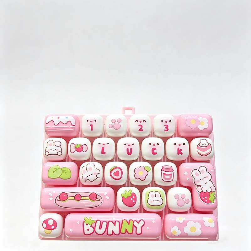 Happy 26 Key Keyboard Fidget Keychain