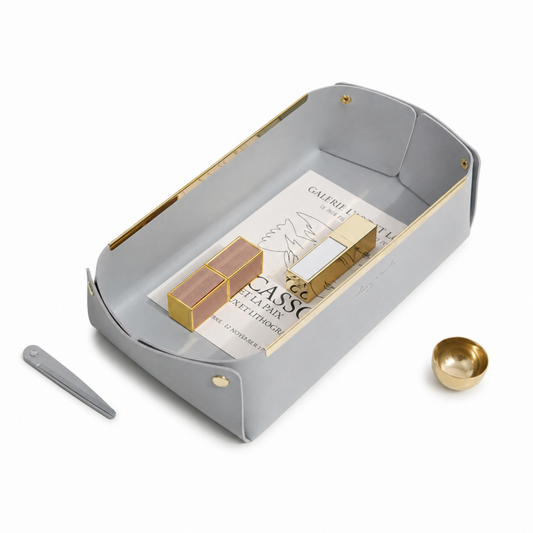 Foldable PVC Leather Storage Tray