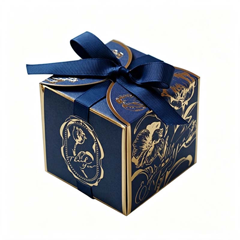 10 Foil Ribbon Cube Gift Box
