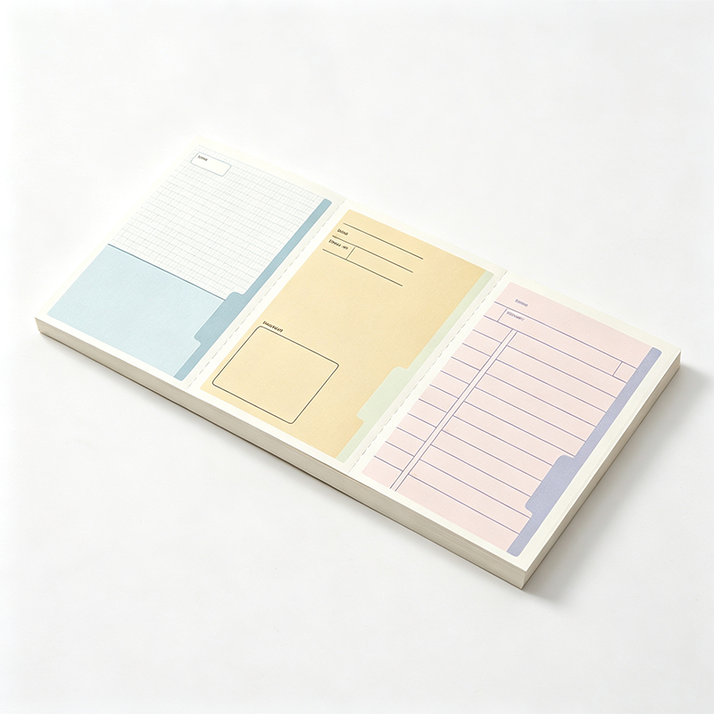 Pastel Three Section Memo Pad