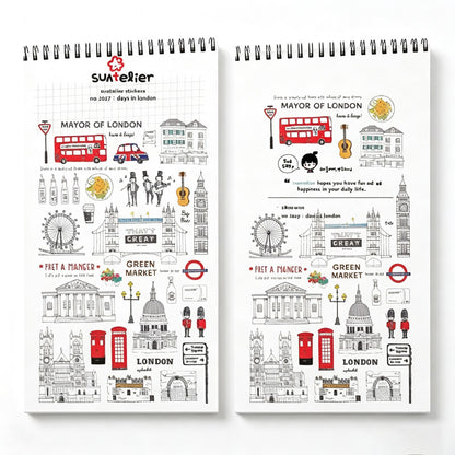 Suatelier Days in London Waterproof PVC Sticker Sheets – Pack of 10