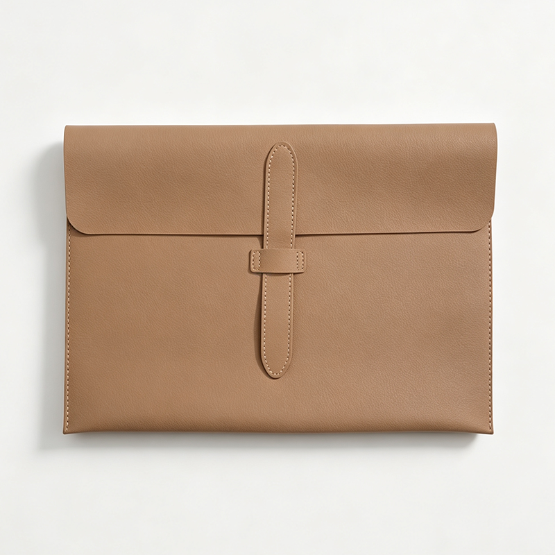 Horizontal PU Leather Latch Flap Document Pouch