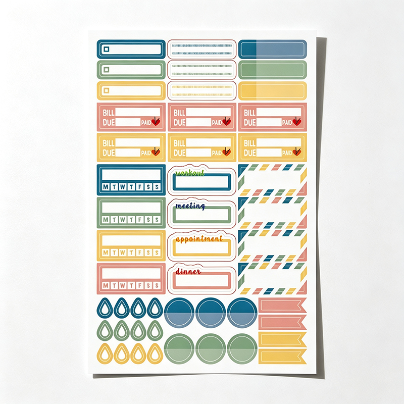 Colorful Planner Reminder Stickers Sticker Sheet
