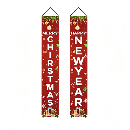 Christmas Porch Banner Door Decorations