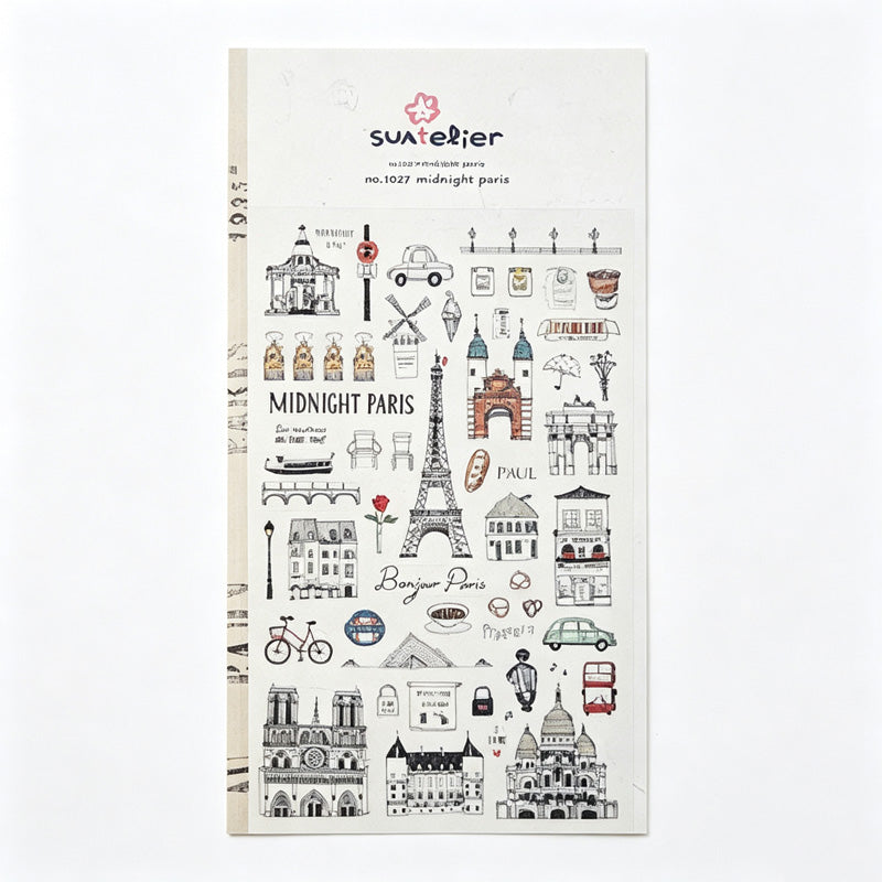 Suatelier Midnight Paris Waterproof PVC Sticker Sheets – Pack of 10