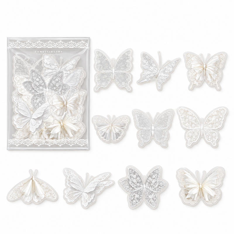 Blossom Silver-Foil PET Sticker Pack