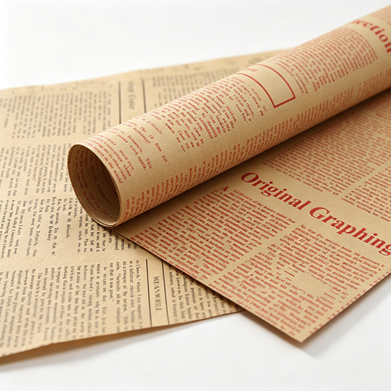 5 Newspaper Kraft Floral Wrap