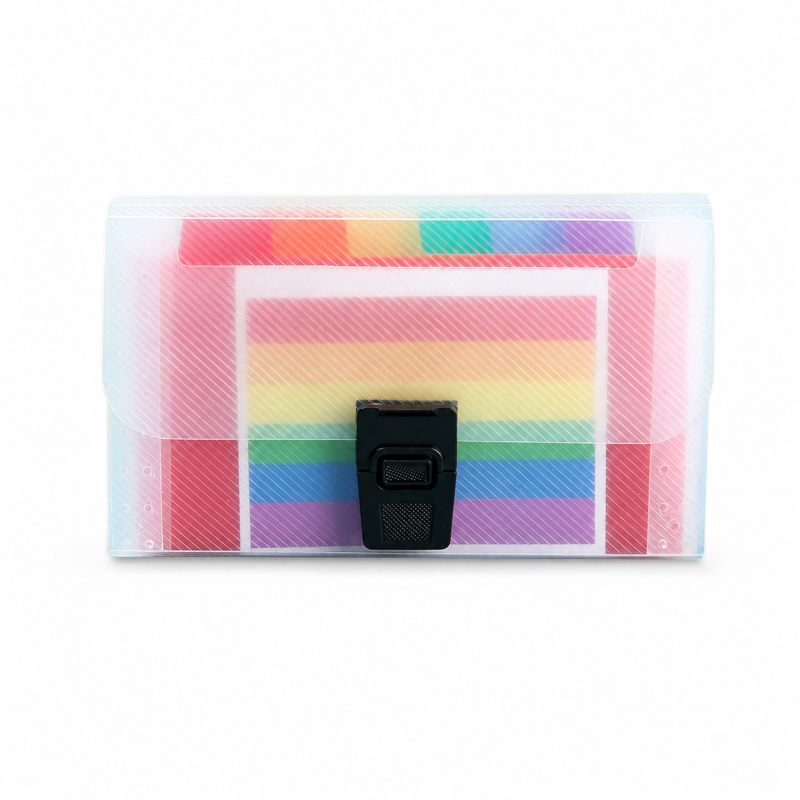 Rainbow Elastic File Organizer Pouch