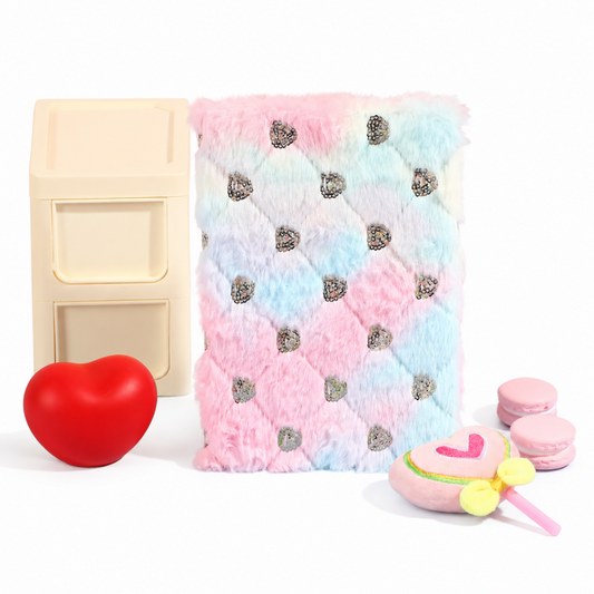 Pastel Lattice Plush Journal Notebook