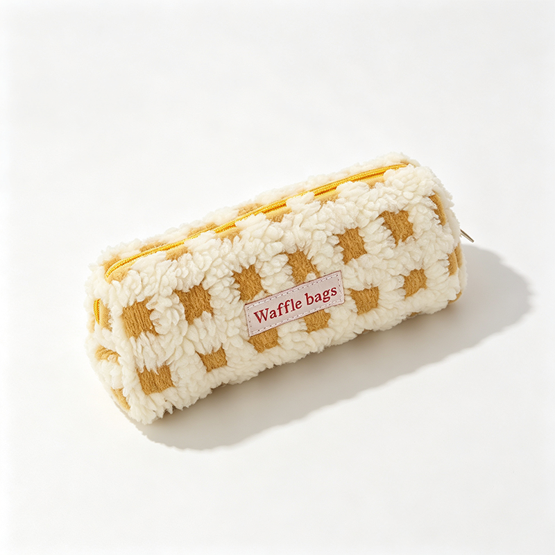 Woven Grid Roll Up Pencil Case