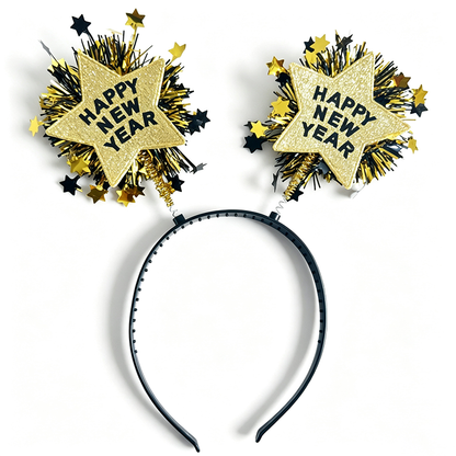 2027 Happy New Year Star Tinsel Party Headband