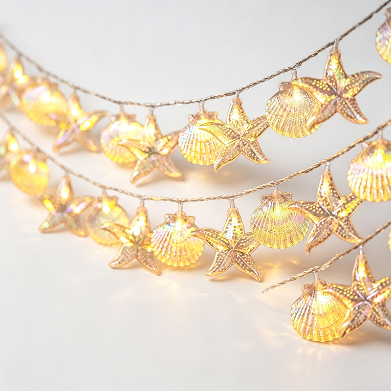 Seashell Starfish Battery Operated String Lights