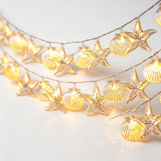 Seashell Starfish Battery Operated String Lights