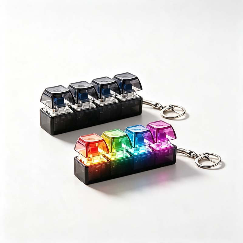 Transparent Light Up Key Switch Keychain
